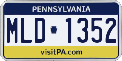 PA license plate MLD1352