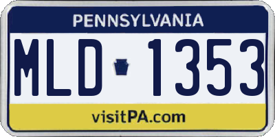 PA license plate MLD1353