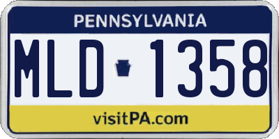 PA license plate MLD1358