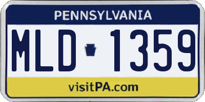 PA license plate MLD1359