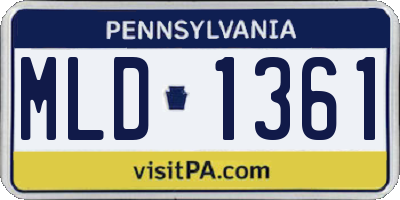 PA license plate MLD1361