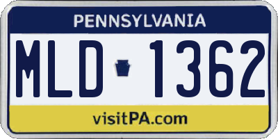 PA license plate MLD1362