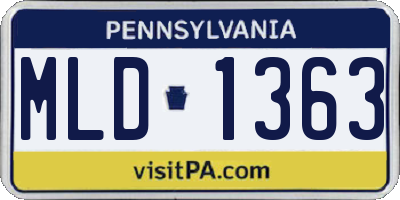 PA license plate MLD1363