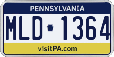 PA license plate MLD1364