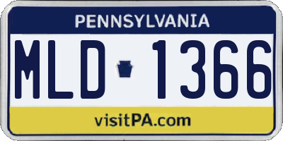 PA license plate MLD1366
