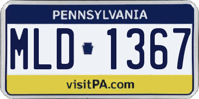 PA license plate MLD1367