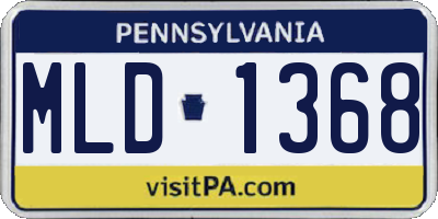 PA license plate MLD1368