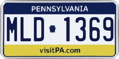 PA license plate MLD1369