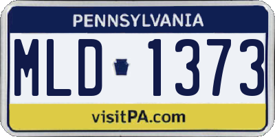 PA license plate MLD1373