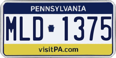PA license plate MLD1375