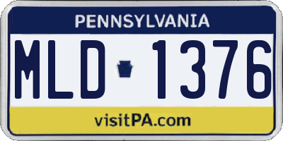 PA license plate MLD1376