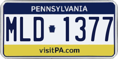 PA license plate MLD1377