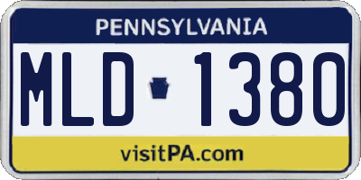 PA license plate MLD1380