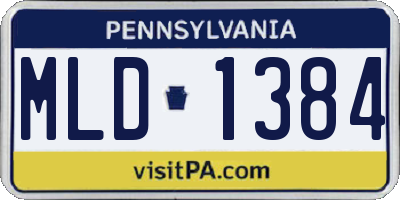 PA license plate MLD1384