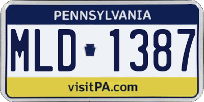PA license plate MLD1387