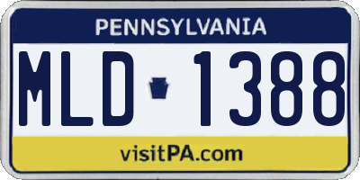 PA license plate MLD1388