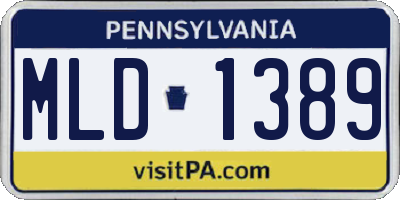 PA license plate MLD1389