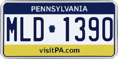 PA license plate MLD1390