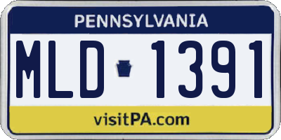 PA license plate MLD1391