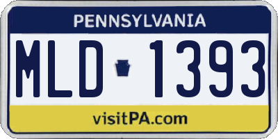 PA license plate MLD1393