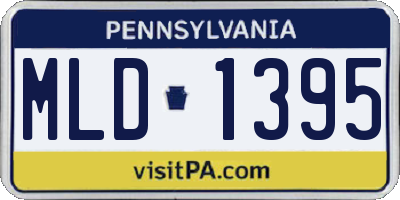 PA license plate MLD1395