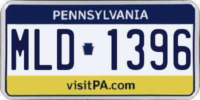 PA license plate MLD1396