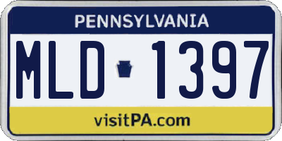 PA license plate MLD1397