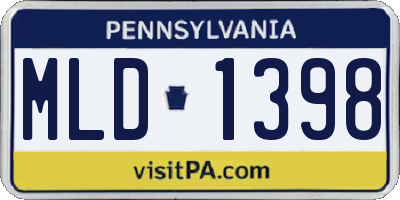 PA license plate MLD1398
