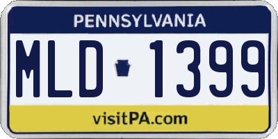 PA license plate MLD1399