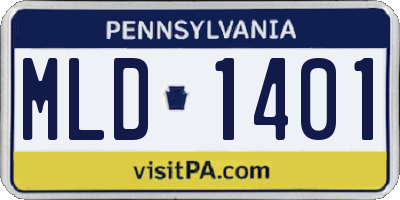 PA license plate MLD1401