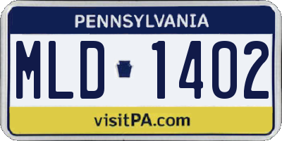 PA license plate MLD1402