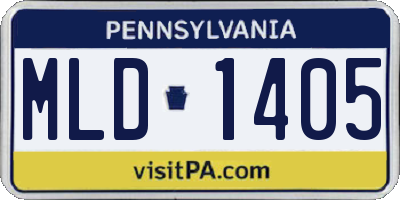 PA license plate MLD1405