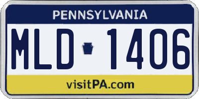 PA license plate MLD1406