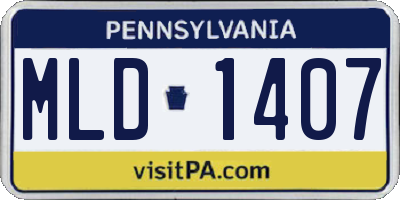 PA license plate MLD1407