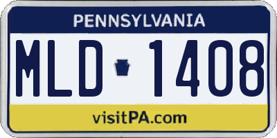 PA license plate MLD1408