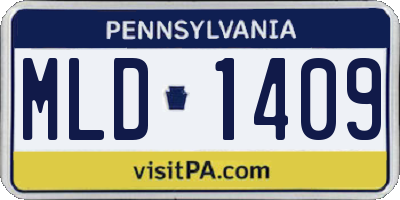 PA license plate MLD1409