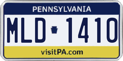 PA license plate MLD1410