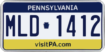 PA license plate MLD1412