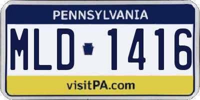 PA license plate MLD1416
