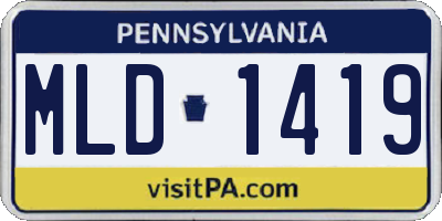 PA license plate MLD1419