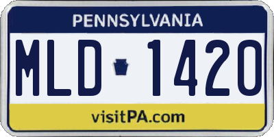 PA license plate MLD1420