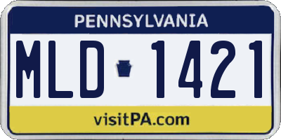 PA license plate MLD1421