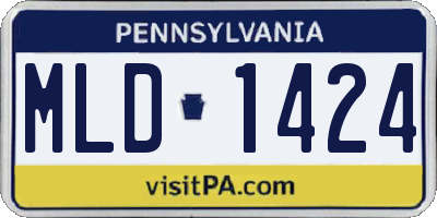 PA license plate MLD1424
