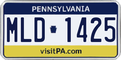 PA license plate MLD1425