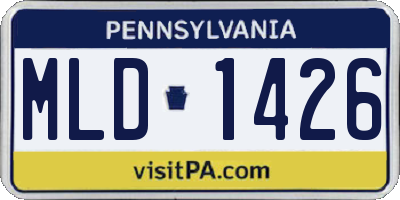 PA license plate MLD1426