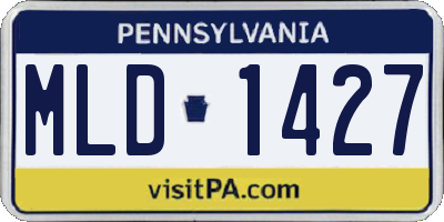PA license plate MLD1427