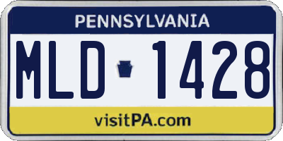 PA license plate MLD1428