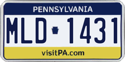 PA license plate MLD1431