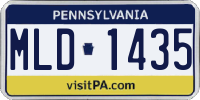 PA license plate MLD1435