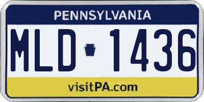 PA license plate MLD1436